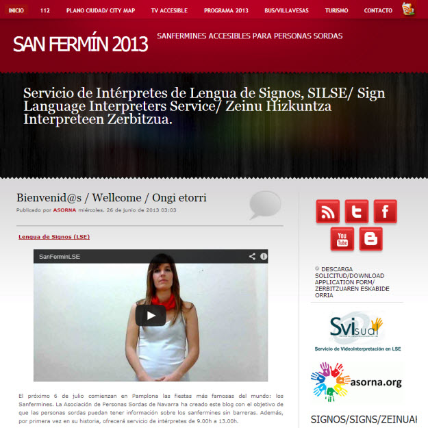 Una captura del blog de San Fermín 2013