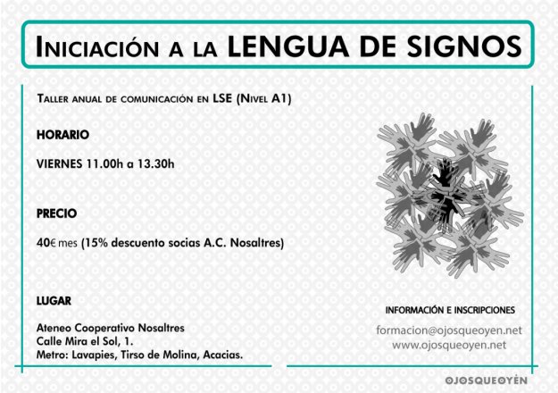 Cartel del taller de iniciación a la LSE